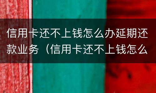 信用卡还不上钱怎么办延期还款业务（信用卡还不上钱怎么办延期还款业务是真的吗）