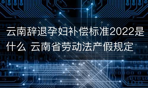 云南辞退孕妇补偿标准2022是什么 云南省劳动法产假规定