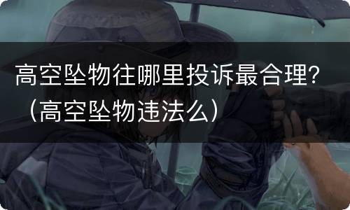 高空坠物往哪里投诉最合理？（高空坠物违法么）