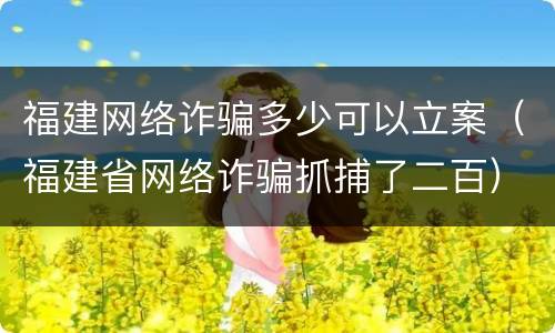 福建网络诈骗多少可以立案（福建省网络诈骗抓捕了二百）