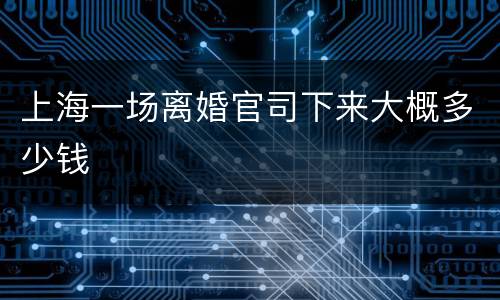 上海一场离婚官司下来大概多少钱