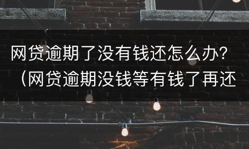 网贷逾期了没有钱还怎么办？（网贷逾期没钱等有钱了再还吗）