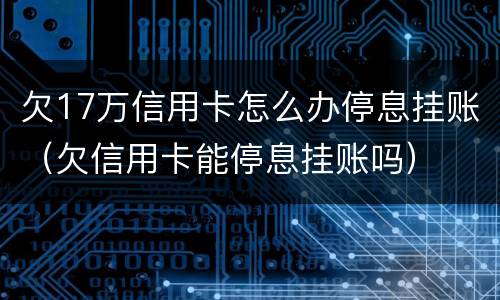 欠17万信用卡怎么办停息挂账（欠信用卡能停息挂账吗）