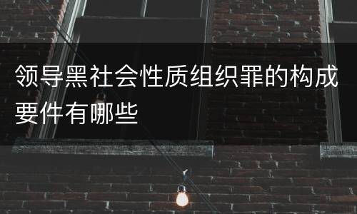领导黑社会性质组织罪的构成要件有哪些