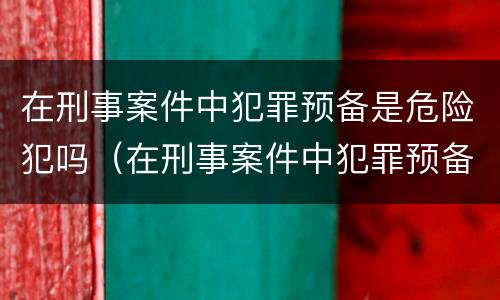 在刑事案件中犯罪预备是危险犯吗（在刑事案件中犯罪预备是危险犯吗为什么）