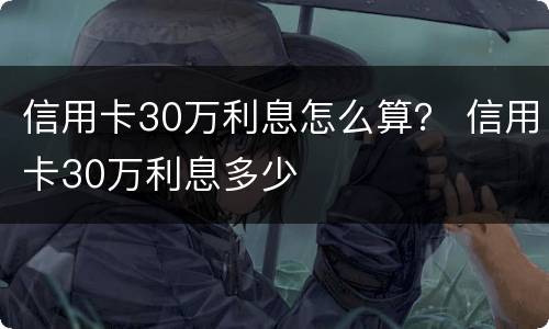 信用卡30万利息怎么算？ 信用卡30万利息多少