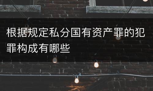 根据规定私分国有资产罪的犯罪构成有哪些