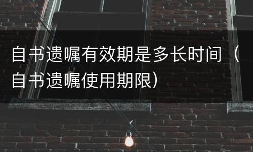 自书遗嘱有效期是多长时间（自书遗嘱使用期限）