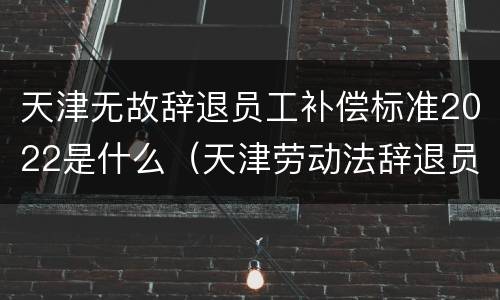 天津无故辞退员工补偿标准2022是什么（天津劳动法辞退员工怎么赔偿）