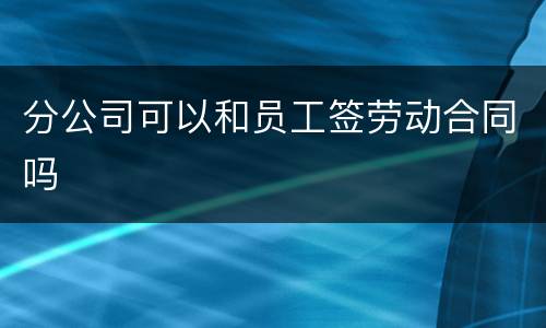 分公司可以和员工签劳动合同吗
