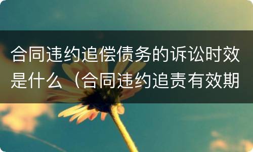 合同违约追偿债务的诉讼时效是什么（合同违约追责有效期吗）