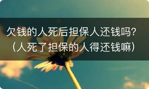 欠钱的人死后担保人还钱吗？（人死了担保的人得还钱嘛）