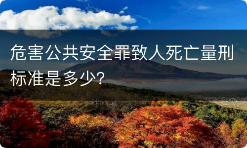 危害公共安全罪致人死亡量刑标准是多少？