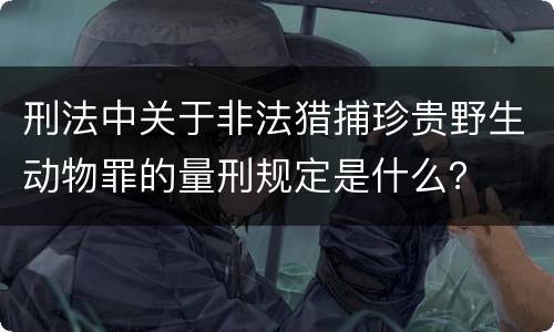 刑法中关于非法猎捕珍贵野生动物罪的量刑规定是什么？