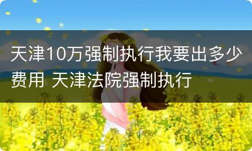 天津10万强制执行我要出多少费用 天津法院强制执行