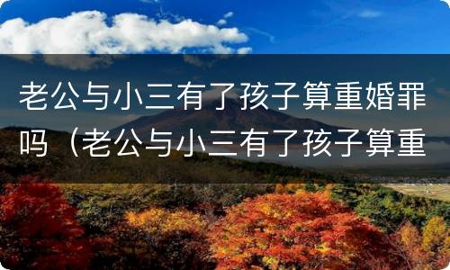 老公与小三有了孩子算重婚罪吗（老公与小三有了孩子算重婚罪吗判几年）