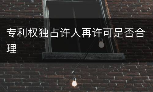 专利权独占许人再许可是否合理