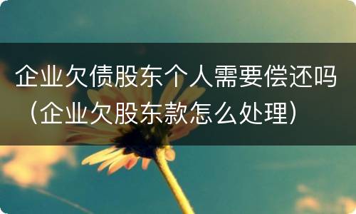 企业欠债股东个人需要偿还吗（企业欠股东款怎么处理）