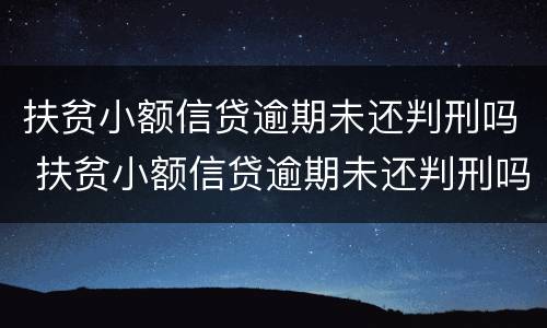 扶贫小额信贷逾期未还判刑吗 扶贫小额信贷逾期未还判刑吗多久