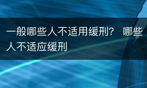 一般哪些人不适用缓刑？ 哪些人不适应缓刑