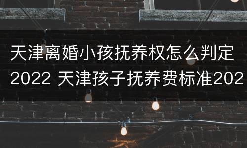 天津离婚小孩抚养权怎么判定2022 天津孩子抚养费标准2021多少钱一个月