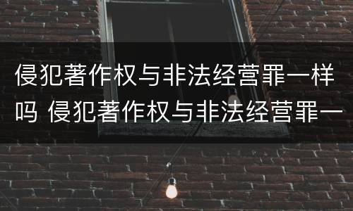 侵犯著作权与非法经营罪一样吗 侵犯著作权与非法经营罪一样吗判几年