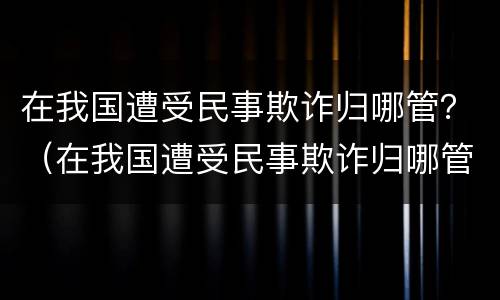 在我国遭受民事欺诈归哪管？（在我国遭受民事欺诈归哪管理）