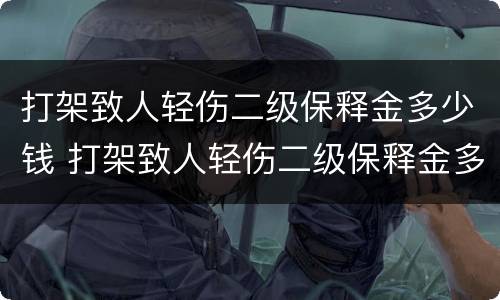 打架致人轻伤二级保释金多少钱 打架致人轻伤二级保释金多少钱啊