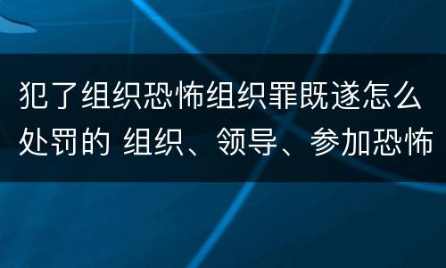 犯了组织恐怖组织罪既遂怎么处罚的 组织、领导、参加恐怖组织罪
