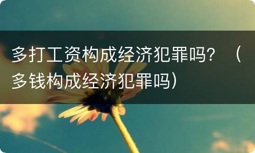 多打工资构成经济犯罪吗？（多钱构成经济犯罪吗）