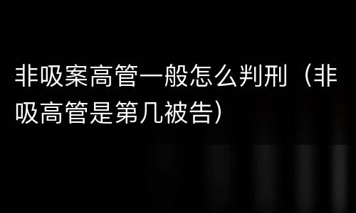非吸案高管一般怎么判刑（非吸高管是第几被告）