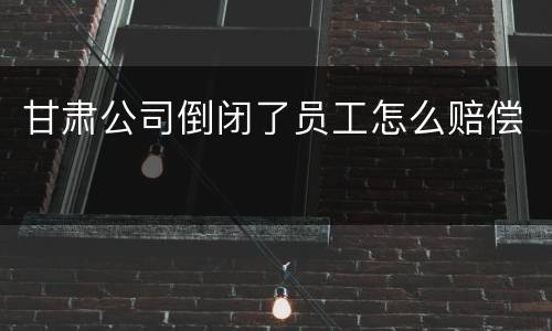 甘肃公司倒闭了员工怎么赔偿