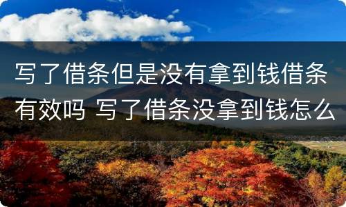 写了借条但是没有拿到钱借条有效吗 写了借条没拿到钱怎么办