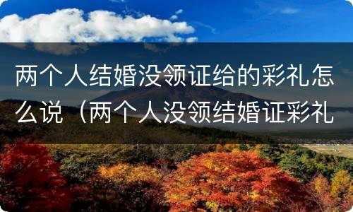 两个人结婚没领证给的彩礼怎么说（两个人没领结婚证彩礼归谁）