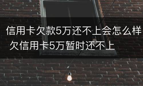 信用卡欠款5万还不上会怎么样 欠信用卡5万暂时还不上