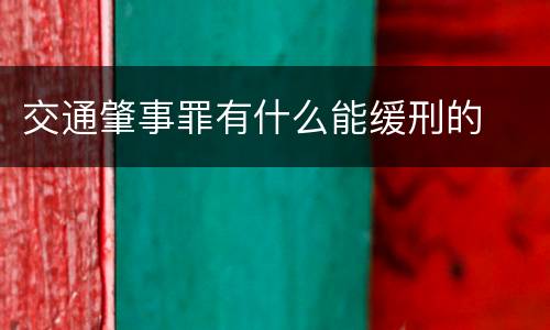 交通肇事罪有什么能缓刑的