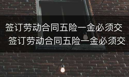 签订劳动合同五险一金必须交 签订劳动合同五险一金必须交吗