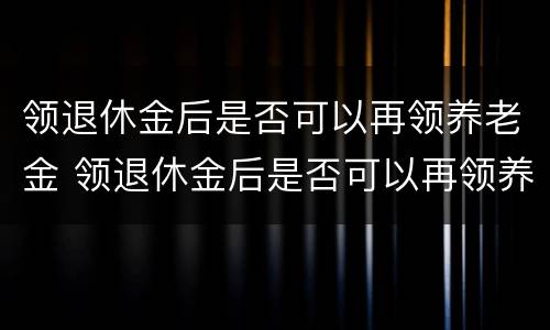 领退休金后是否可以再领养老金 领退休金后是否可以再领养老金呢