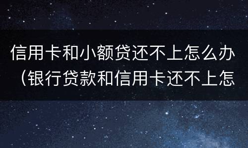 信用卡和小额贷还不上怎么办（银行贷款和信用卡还不上怎么办）