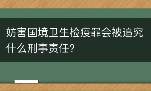 妨害国境卫生检疫罪会被追究什么刑事责任？