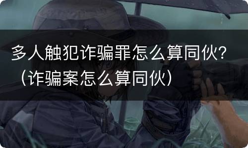 多人触犯诈骗罪怎么算同伙？（诈骗案怎么算同伙）