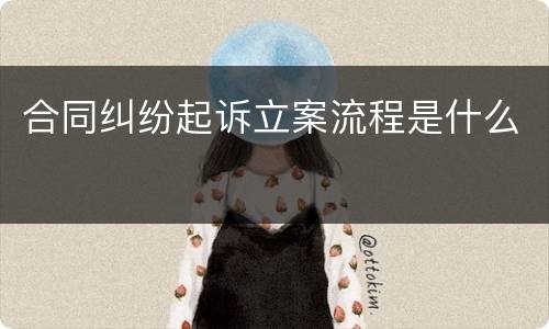 合同纠纷起诉立案流程是什么