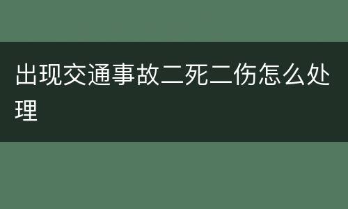 出现交通事故二死二伤怎么处理