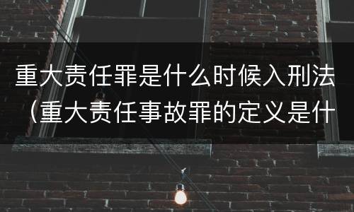 重大责任罪是什么时候入刑法（重大责任事故罪的定义是什么）