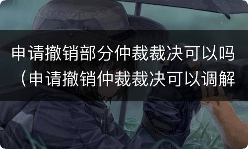 申请撤销部分仲裁裁决可以吗（申请撤销仲裁裁决可以调解吗）