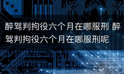 醉驾判拘役六个月在哪服刑 醉驾判拘役六个月在哪服刑呢