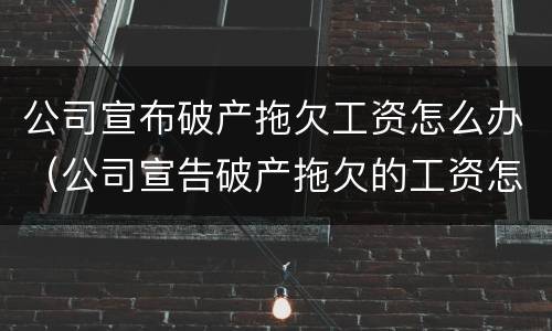公司宣布破产拖欠工资怎么办（公司宣告破产拖欠的工资怎么办）
