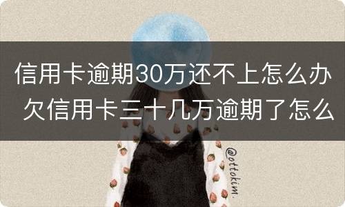信用卡逾期30万还不上怎么办 欠信用卡三十几万逾期了怎么办