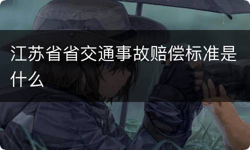 江苏省省交通事故赔偿标准是什么