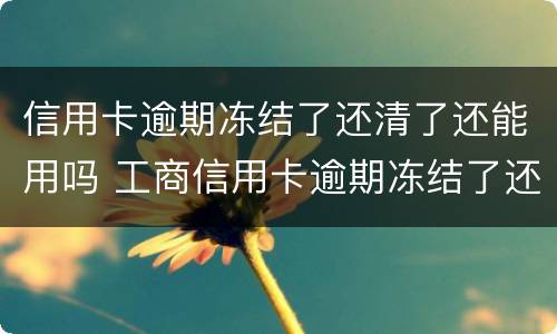 信用卡逾期冻结了还清了还能用吗 工商信用卡逾期冻结了还清了还能用吗